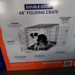 Brand New Double Door 48" Folding Crate