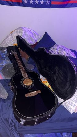 Fender Black Acoustic Guitar  + Hard Protective Case