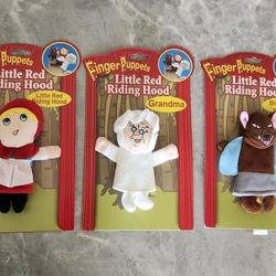 Little Red Riding Hood Grandma Big Bad Wolfe/Wolf Finger Puppets Greenbrier Intl.