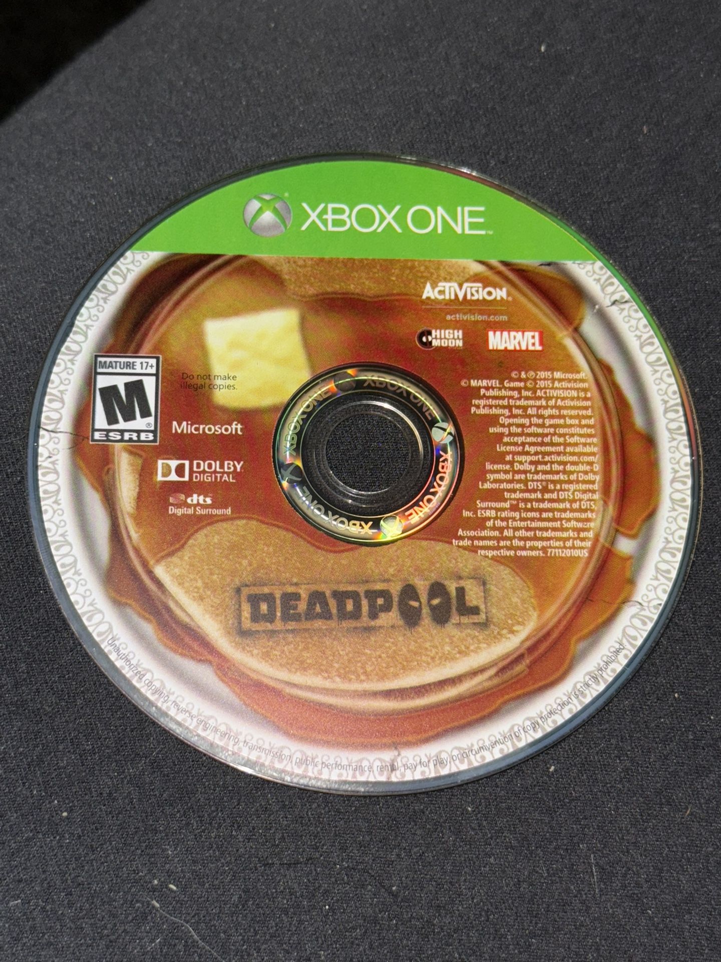 Microsoft Xbox One Marvel Deadpool Video Game Rated M Disc Only Used Mature Cool