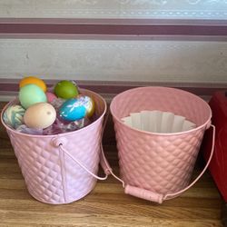 Easter 🐣 Eggs Metal Buckets 🪣 Perfect For Pick Up Eggs 🥚 In-outdoors 