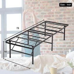14"TWIN Folding Platform  Bed Frame, Black