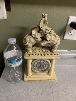 ceramic elephant table clock