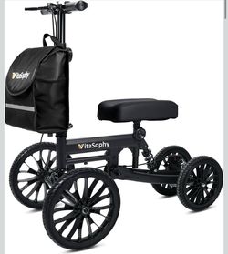 Knee Scooter with Disc Brake System, Steerable Knee Walker for Adults for Foot Surgery, Broken Ankle, Foldable Rover Scooter for Broken Foot Injured L