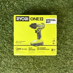 Ryobi 18V 1/4" Impact Driver Kit BATTERY AND CHARGER INCLUDED