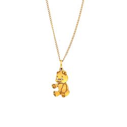 Dainty 14K Gold Little Bear Pendant Necklace