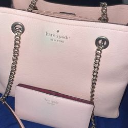 KATE SPADE PINK PURSE AND WALLET UNUSED 