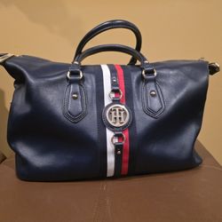 Tommy Hilfiger Duffle Bag – Navy w/ Signature Stripe – Travel Bag