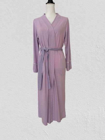 J Jill Sleep Woman’s Lavender Long Robe Cotton/Modal Comfy, Sz SP