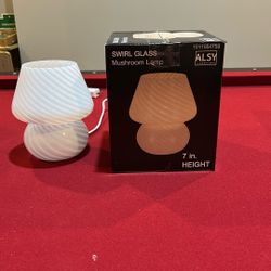 Swirl glass mushroom lamp
