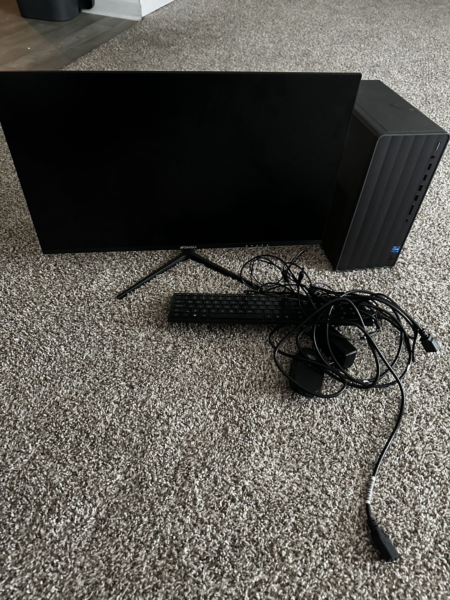 PC and Monitor with keyboard and mouse 