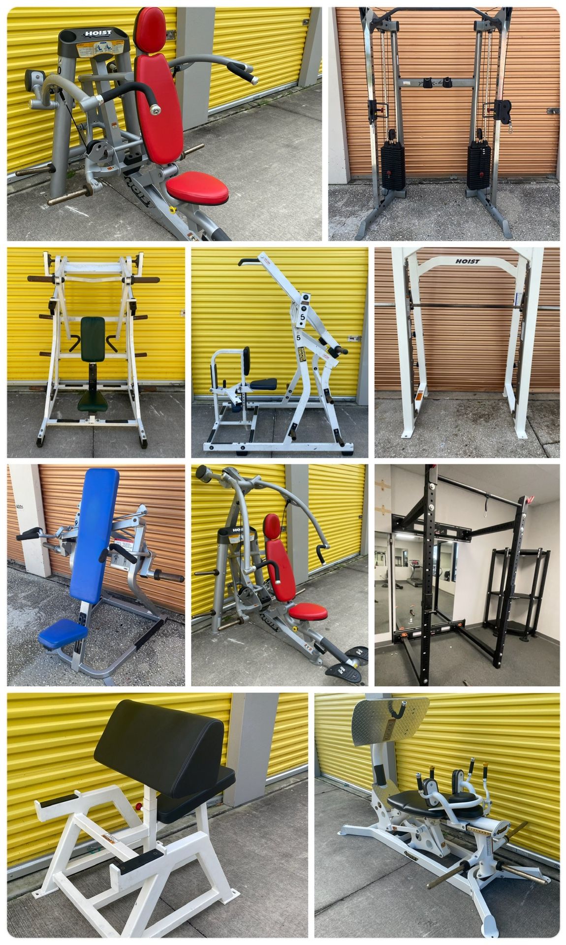 Gym Fitness Dumbbell Olympic Weight Plate Bar Power Squat Rack Bench Extension Chest Rower Rogue Treadmill Bike Functional Trainer