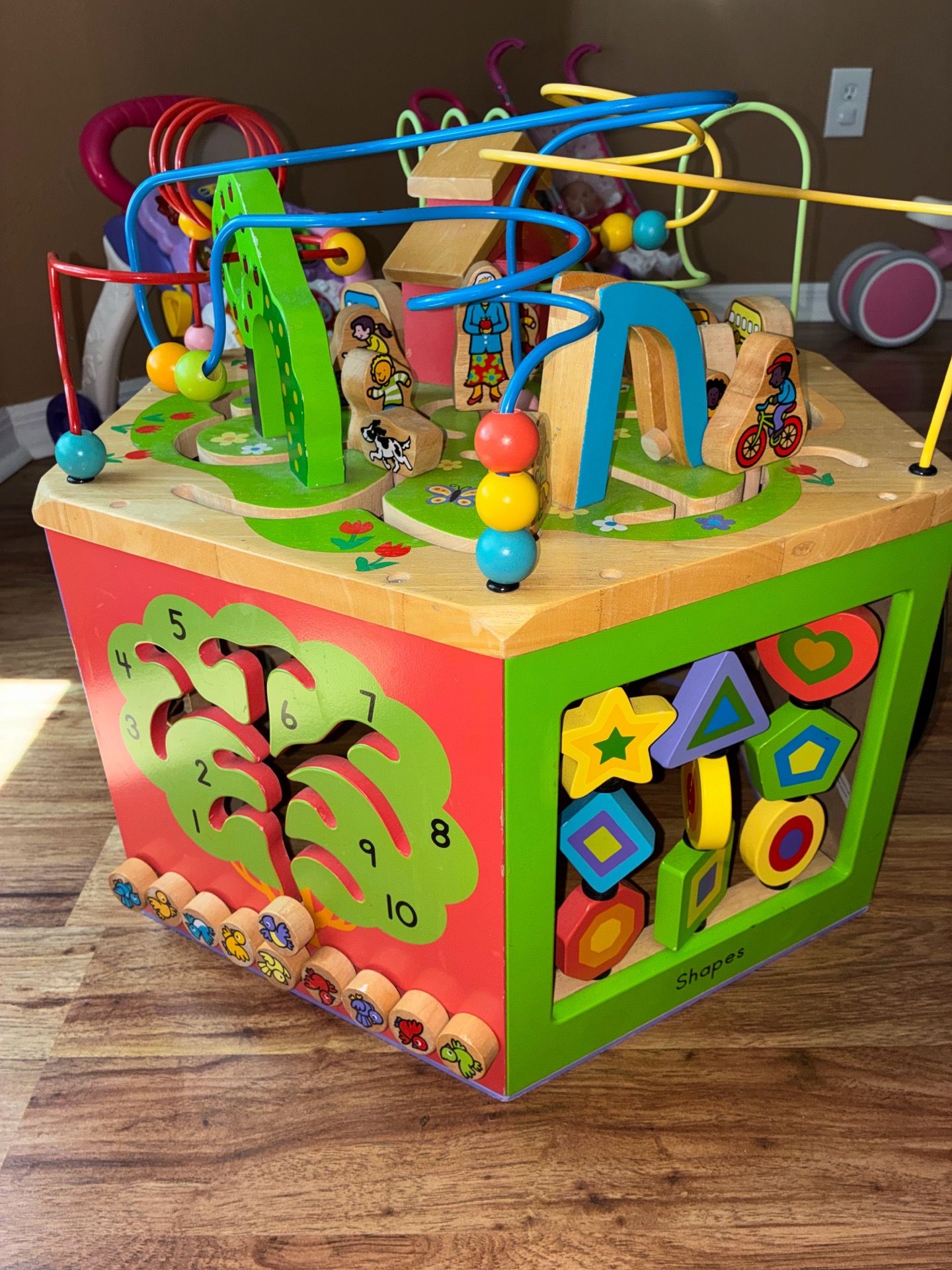 Wooden Kids Activity Cube Toy
