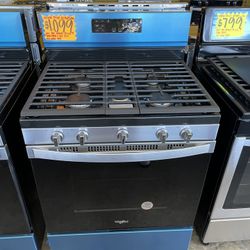 New Whirlpool 5 Burner Gas Stove With Air Fry 30” Wide 