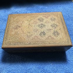 Old Brass Scrolled Box 