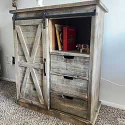 Sliding Barn Door Cabinet Farm House Wood Wall, Storage