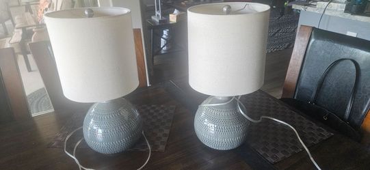 2 gray lamps