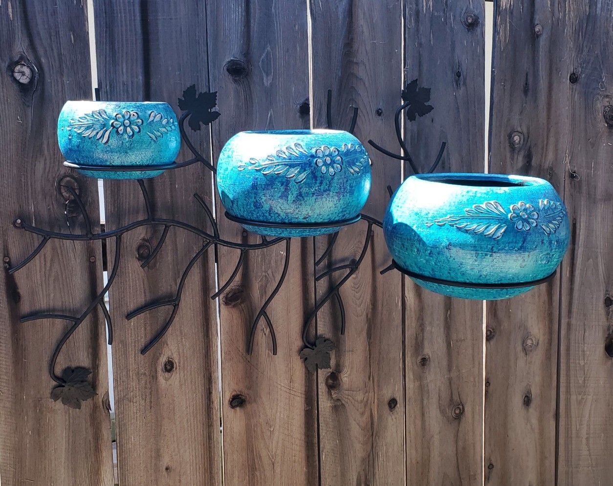 3 Mexican Clay Pots with Iron Wall Stand for Sale in El Cajon, CA OfferUp