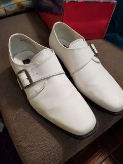 Men's white platform shoes for costume
