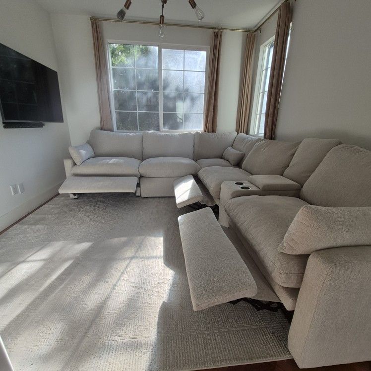 Power Recliner Sectional 6 Piece Sofa Set 