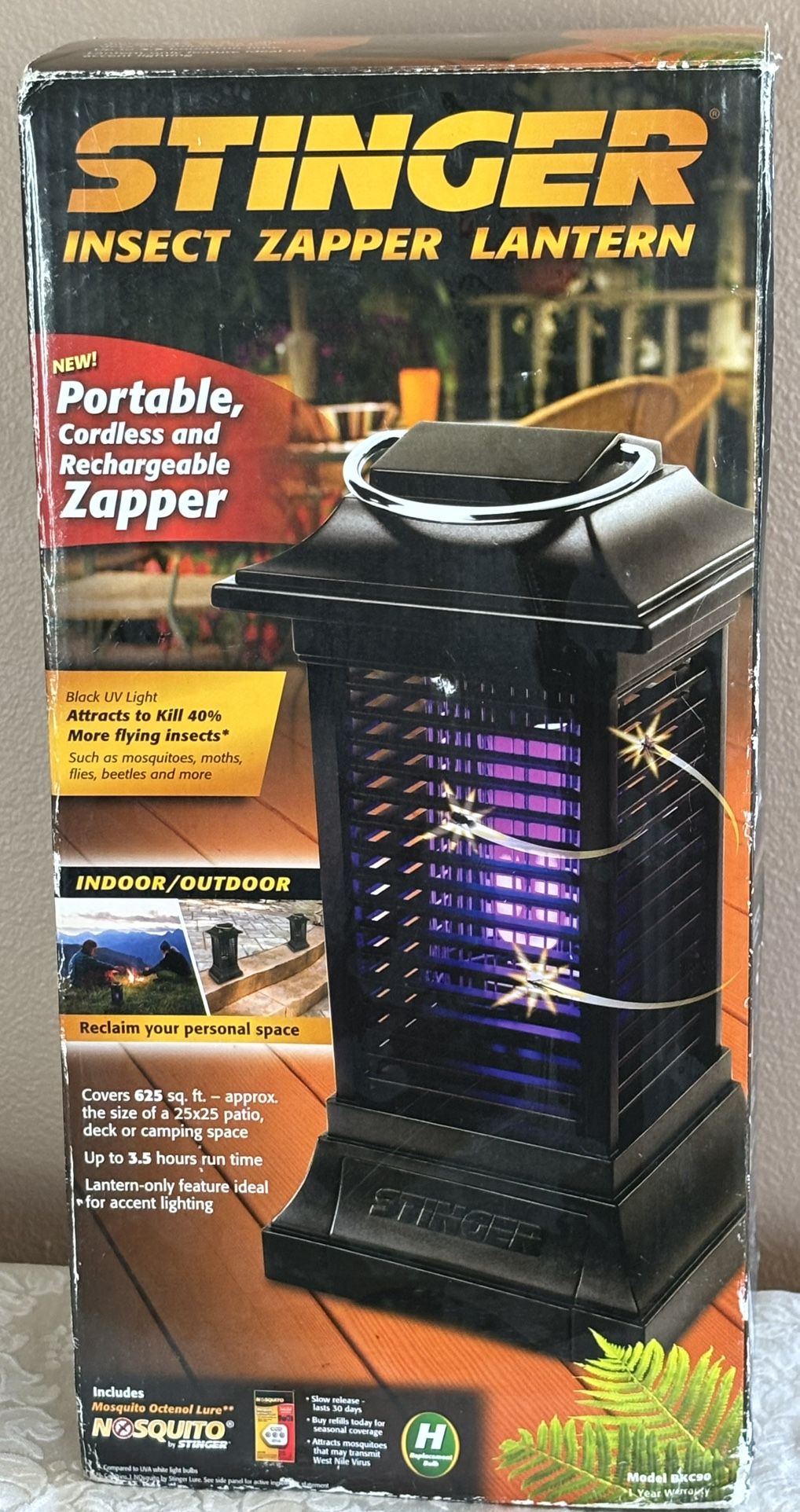 Stinger BKC90 Portable, Cordless, Rechargeable Insect Zapper/Lantern-New🟢Read Full Details Below🟢