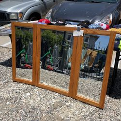 Oak Wood Vintage Mirror