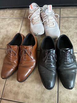 Men's Shoe Lot - Size US 7 / 7.5 (Puma Sneakers & 2 Pairs Leather Dress Shoes)