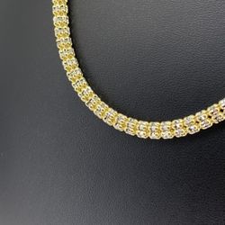 10kt Gold Two Tone Ice Chain 4.5mm 28.30grams 24” 154941 3