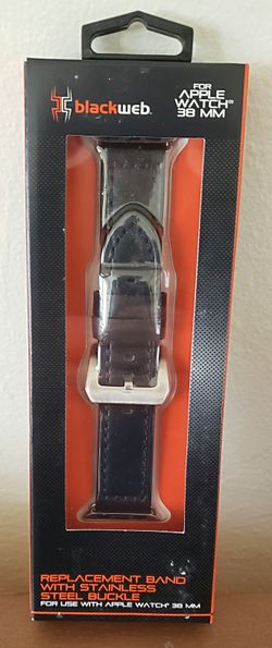 Blackweb Replacement Band with Stainless Steel Buckle for iWatch 38MM.