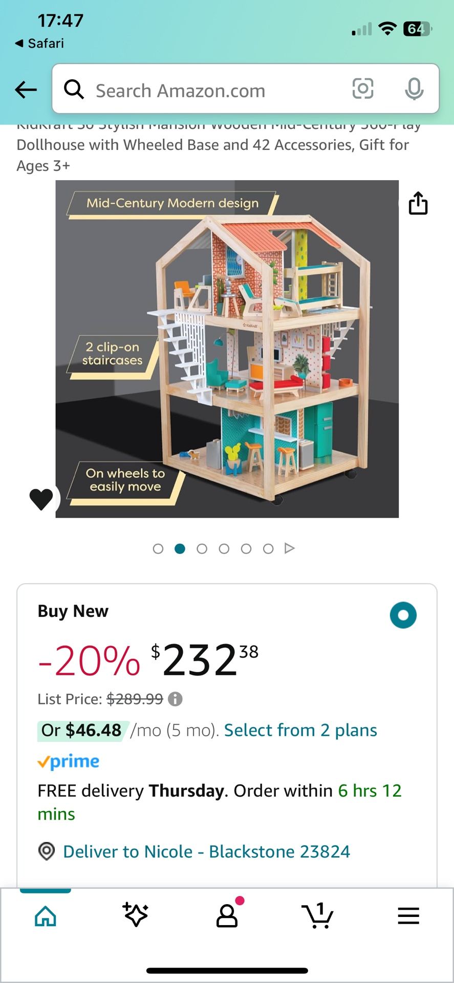 Like New Kid Kraft Doll House 