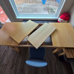 Kitchen Dining Table, Extendable + Chairs + Benches + Padding!