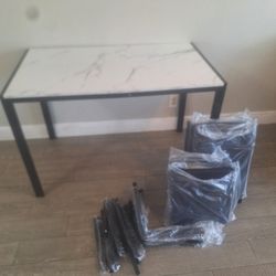 Table With 3  New Chairs 