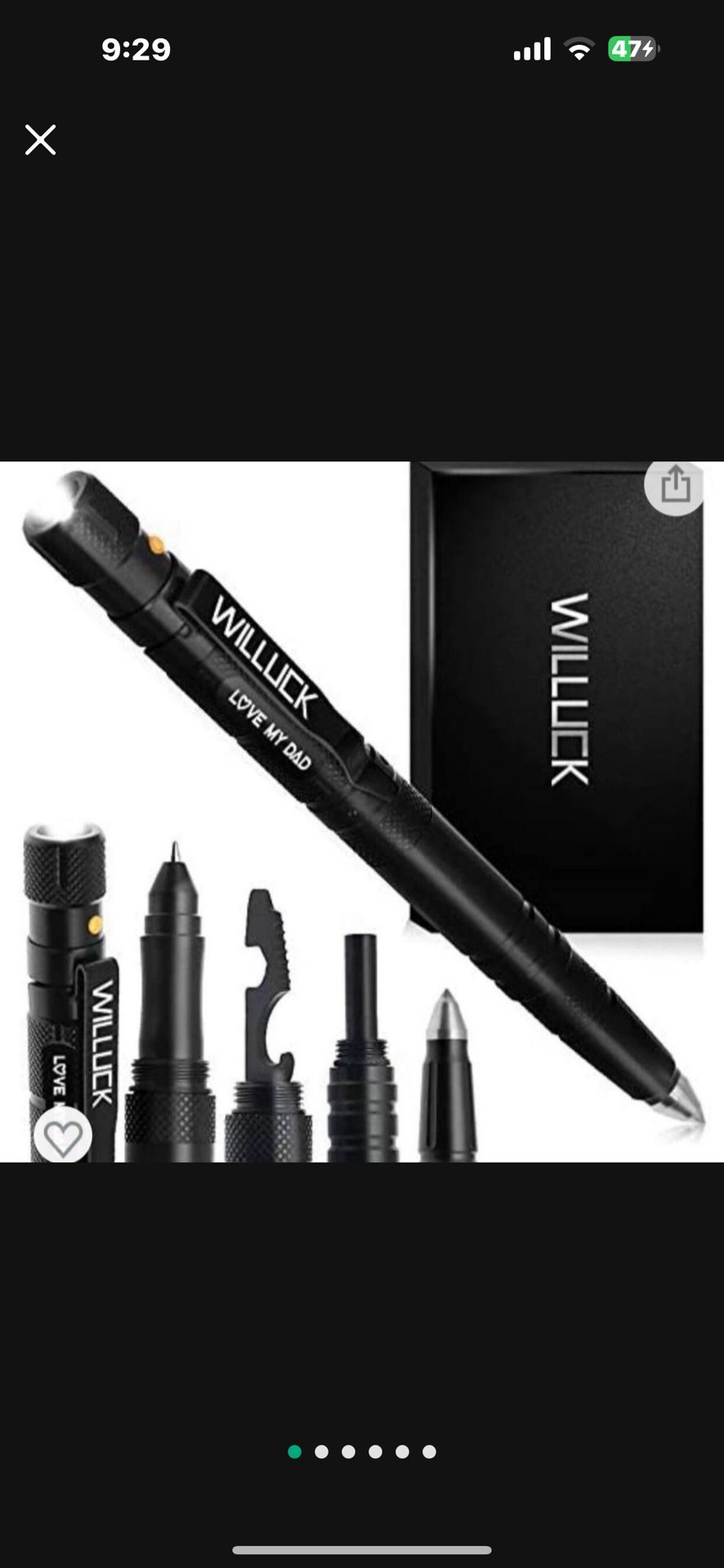 Unique Gifts for Dad from Son Daughter Kids,Tactical Pen Engraved"LOVE MY DAD",Christmas Stocking Stuffers,Cool Valentines Day Birthday Gi