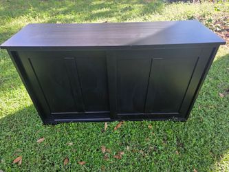 Black Wood Two-Door Storage Cabinet