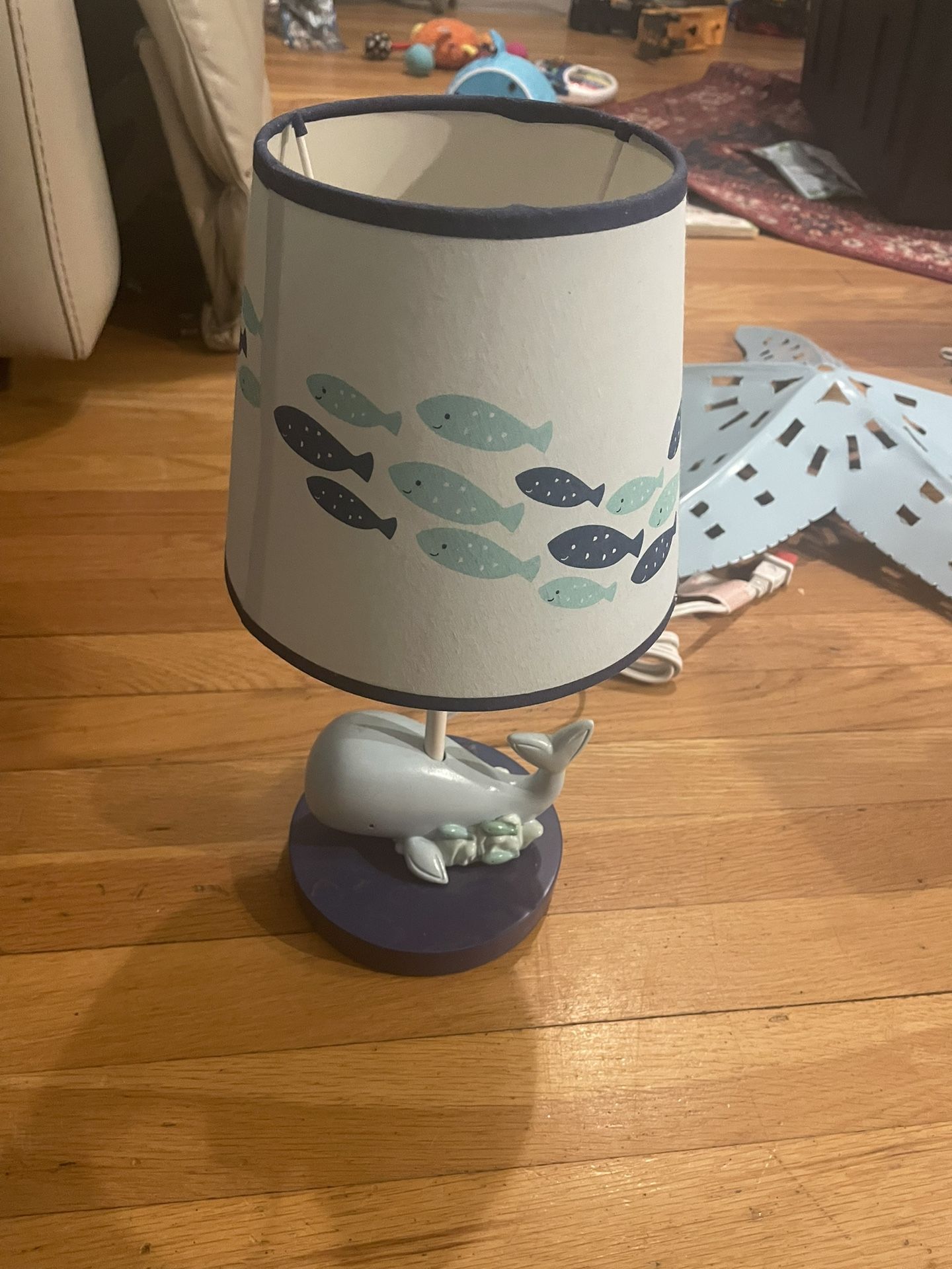 Lambs & Ivy Oceania Blue Ocean/Sea/Nautical Nursery Lamp with Shade