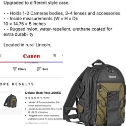 Camera Case Deluxe Backpack 200 EG