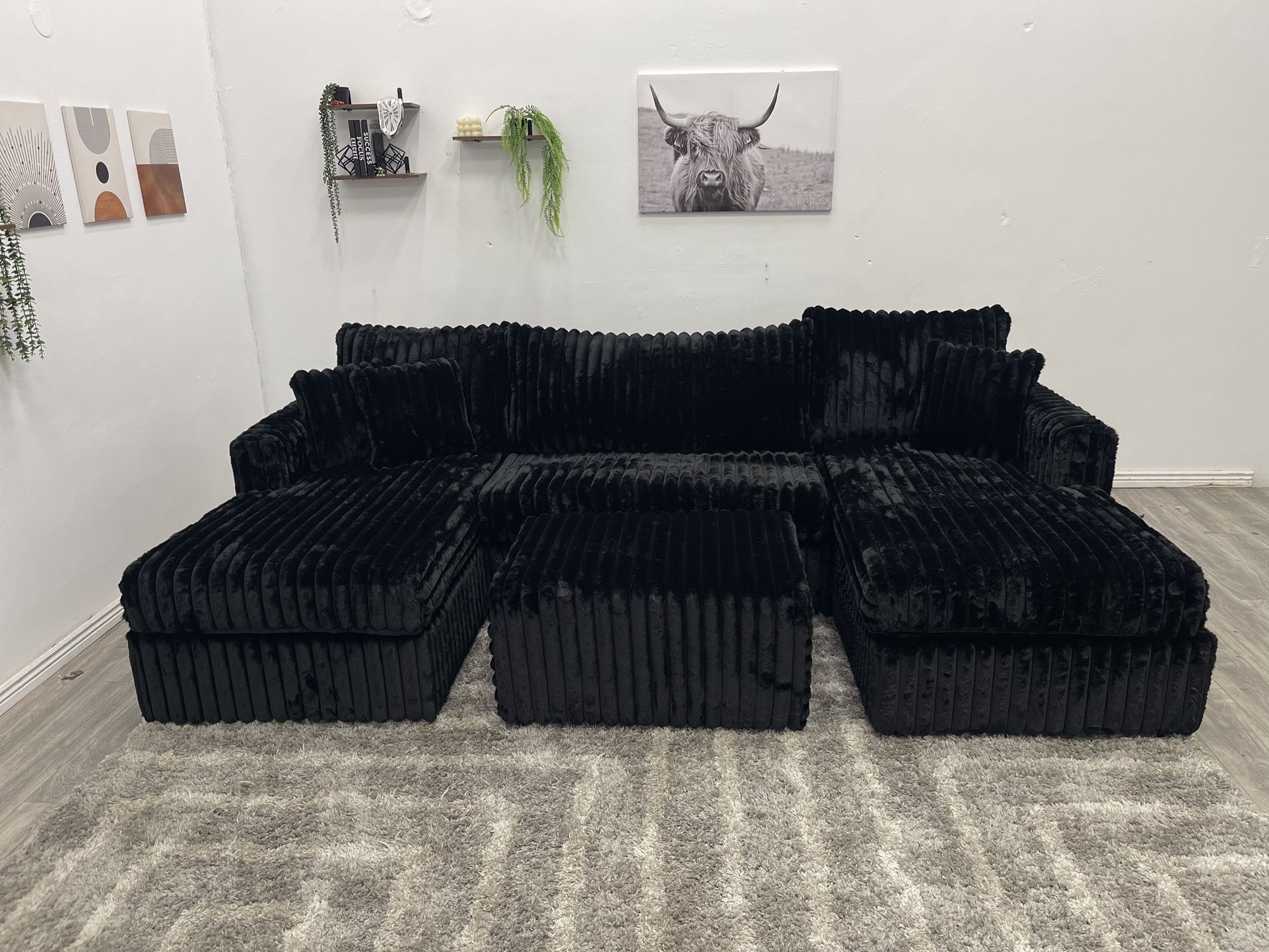 NEW Black Sectional Couch - Free Delivery