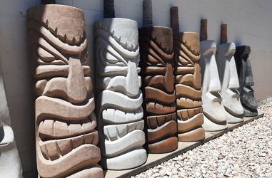 Tiki Statues Luau Hawaiian Style Art  Tropical Decorations Wood Carvings