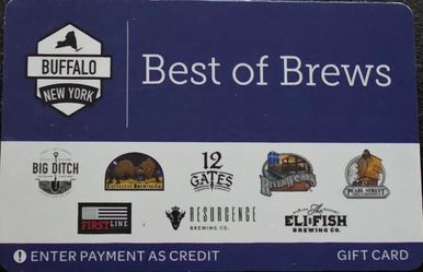 BUFFALO NEW YORK (unused) " Best of Brews" multi-restaurant gift card