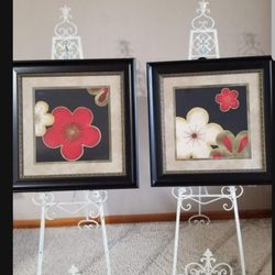 Beautiful Framed wall art 28" x 28" Each $30 Or $50 For Both 