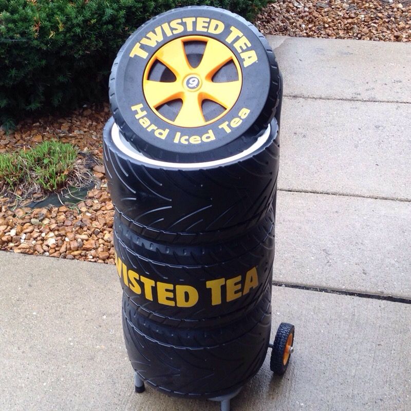 NASCAR Twisted tea pop beer cooler stack of tires