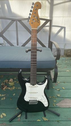 Lyon By Washburn Strat Copy Electric Guitar Black 