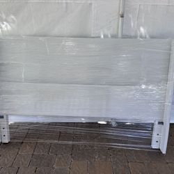 King Size Bed FRAME ONLY - White Fabric