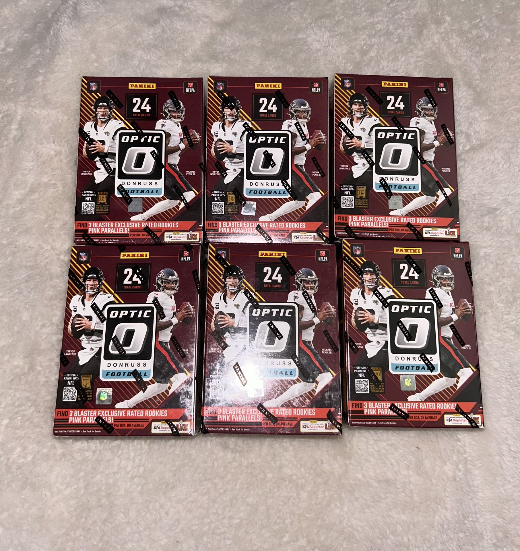 6 OPTIC DONRUSS FOOTBALL BLASTER BOXES