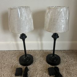 Portables Cordless Table Lamp Set of 2, Battery Operated Lamp, 15.6”
