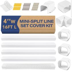 16.5Ft Mini Split Line Set Cover 4" PVC Line Cover Kit