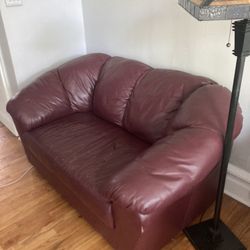 Maroon Pleather Couch