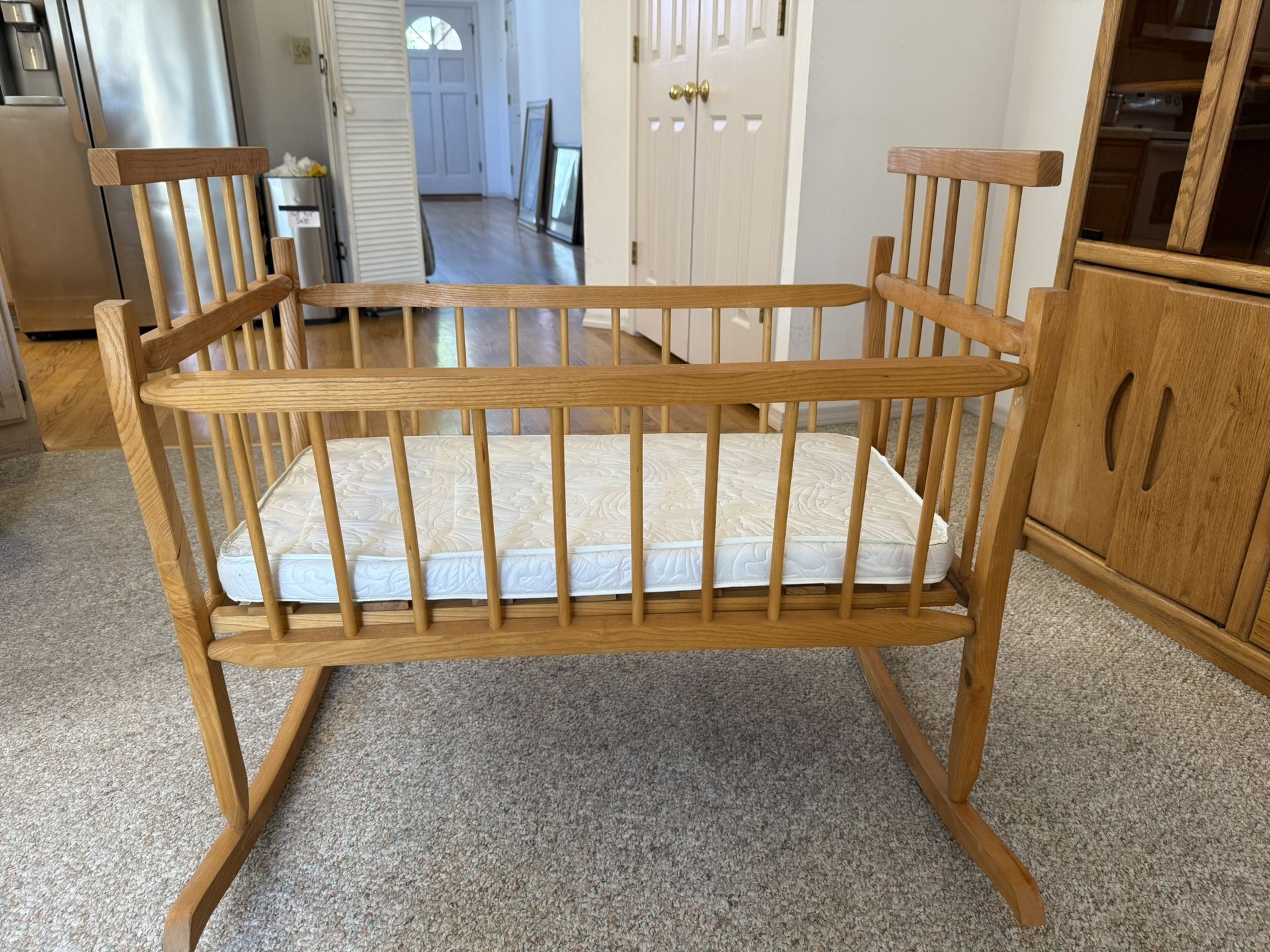 Vintage Well Kept Wooden Crib Or Bassinet