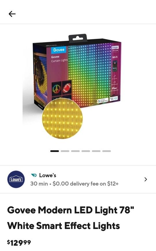 Govee Curtain Lights, Smart LED Color Changing Wall Lights,