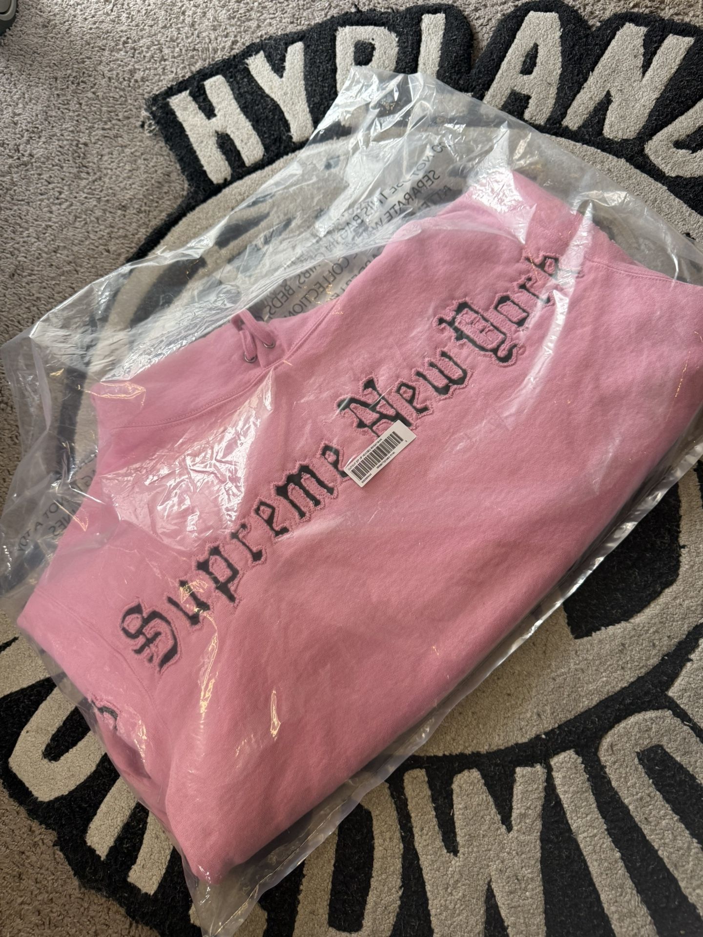 Supreme Contrast Cutout Hooded Sweatshirt PINK Sz Small - www 
